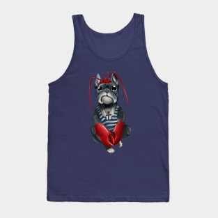 Bully French Bulldog sailor in a vest. Dog pirate with lobster claws. Tank Top